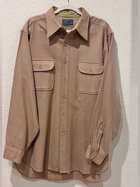 Pendleton Wool Board Shirt | Men’s XL | Tan | Distressed / Repair Project